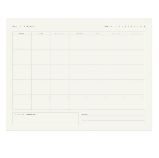 Calendario Mensual (sin fechas) - Bloc
