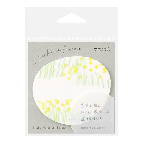 Sticky Notes Transparentes - Flores Amarillas