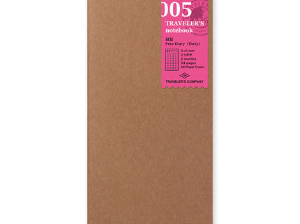 TRAVELER's notebook Refill - Regular Size - 005 Free Diary