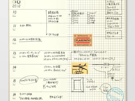 TRAVELER's notebook Refill - Regular Size - 019 Free Diary Weekly + Memo