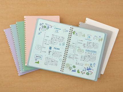 Cuaderno Soft Color Ring - Puntos - Gris