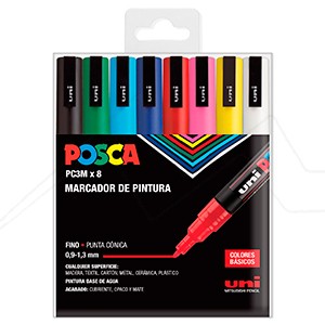 Set de 8 Posca PC-3M - Basic