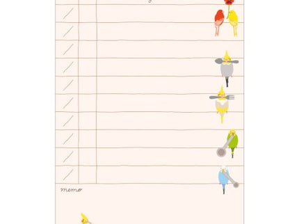 To Do Memo Pad - Pájaros