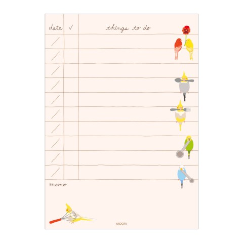 To Do Memo Pad - Pájaros