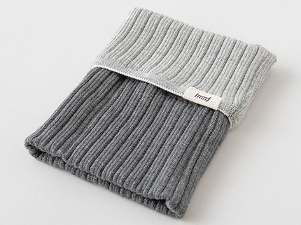 Knitted Book Band with Pockets - Two Tone Gray
