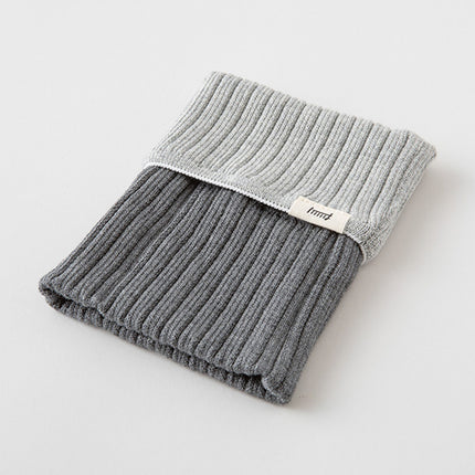 Knitted Book Band with Pockets - Two Tone Gray