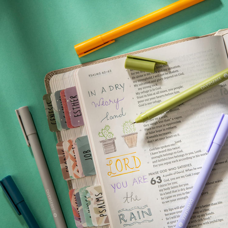 Lapiceros Punto Fino para Biblia - Set de 5 (Cactus)