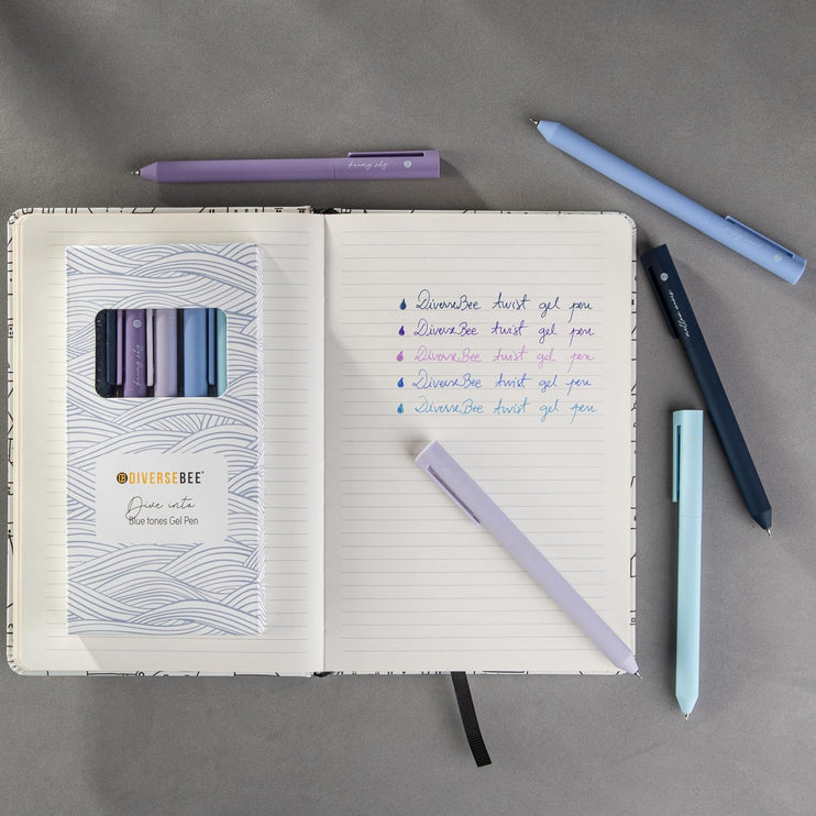 Lapiceros de Gel para Biblia - Set de 5 - Blue