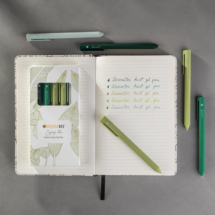 Lapiceros de Gel para Biblia - Set de 5 - Green