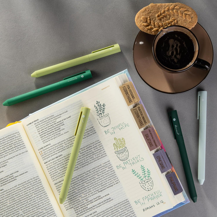 Lapiceros de Gel para Biblia - Set de 5 - Green