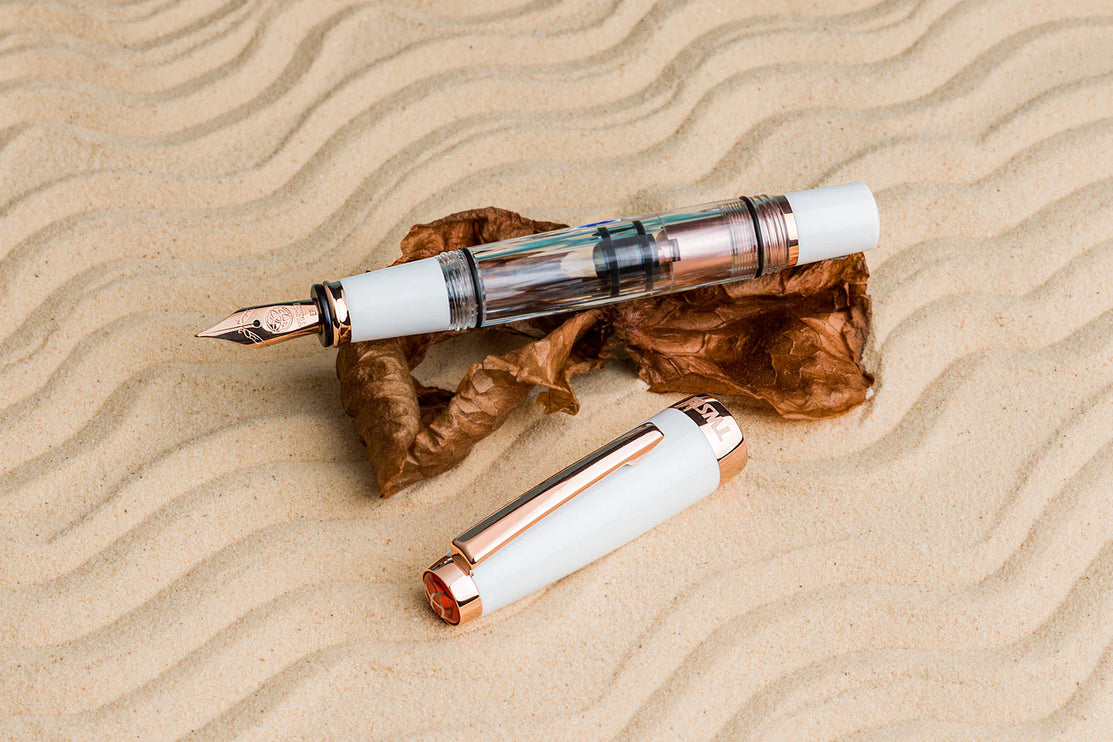 Pluma Fuente Diamond Mini - White Rose Gold II