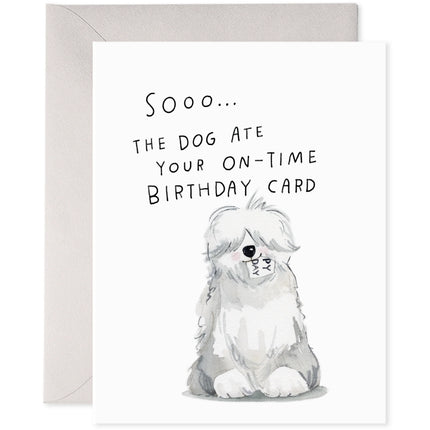 Sheepdog Belated - Tarjeta Día de Cumpleaños