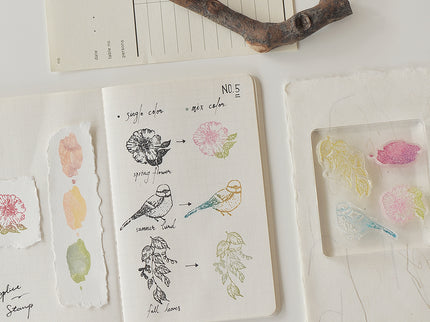 MU - Clear Splice Stamps - Bird & Flowers