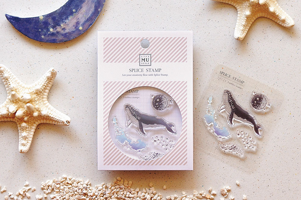 MU - Clear Splice Stamps - Whale & Moon