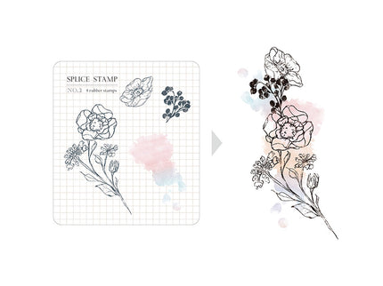 MU - Clear Splice Stamps - Flowers & Buds