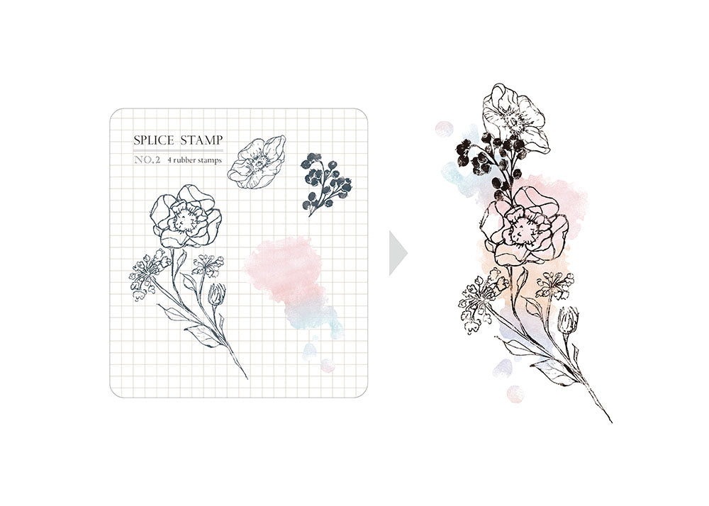 MU - Clear Splice Stamps - Flowers & Buds