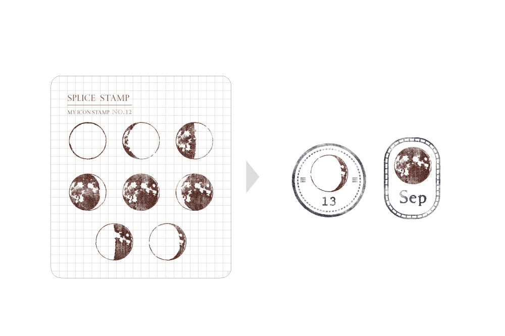 MU - Clear MU Icon Stamps - Moon Phases