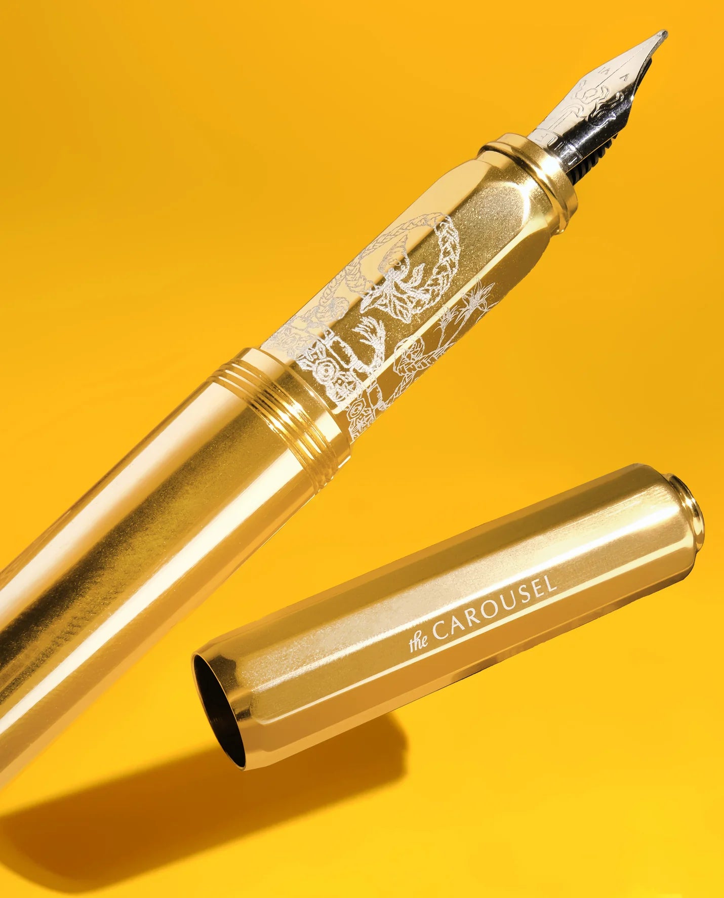 Aluminum Carousel Fountain Pen - Plaited Gold Tress