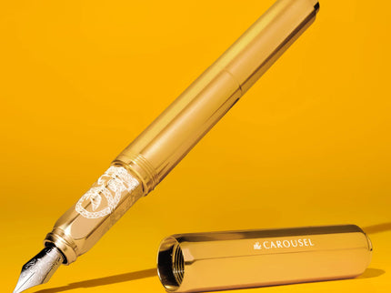 Aluminum Carousel Fountain Pen - Plaited Gold Tress