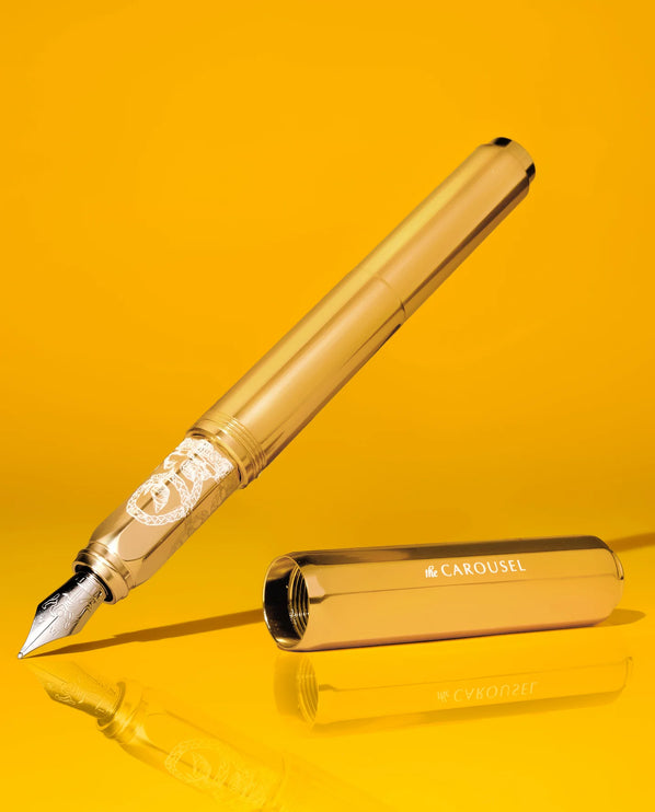 Aluminum Carousel Fountain Pen - Plaited Gold Tress