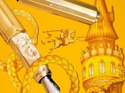 Aluminum Carousel Fountain Pen - Plaited Gold Tress