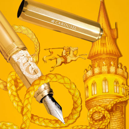 Aluminum Carousel Fountain Pen - Plaited Gold Tress