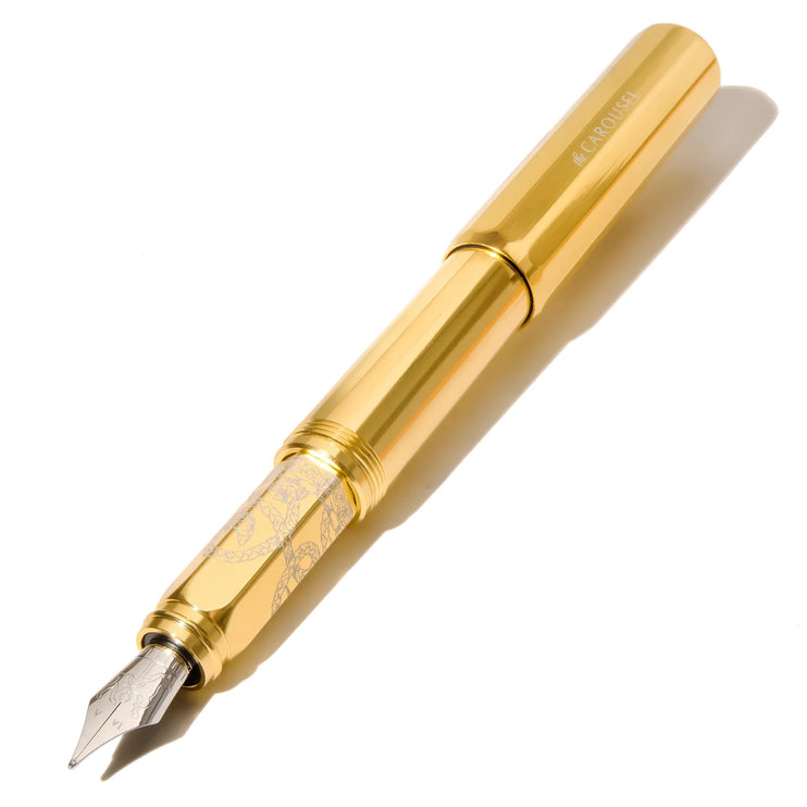 Aluminum Carousel Fountain Pen - Plaited Gold Tress