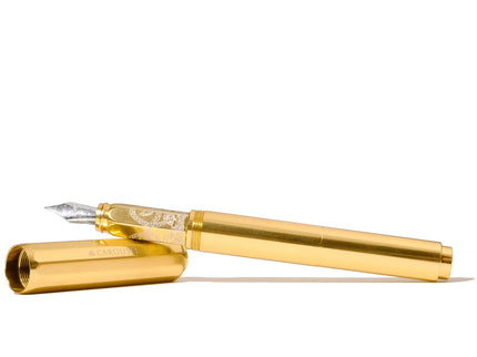 Aluminum Carousel Fountain Pen - Plaited Gold Tress