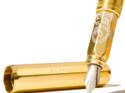 Aluminum Carousel Fountain Pen - Plaited Gold Tress