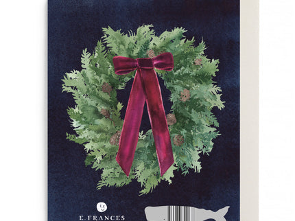 Set de 6 tarjetas y sobres - Velvet Bow Wreath