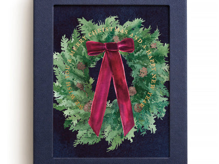 Set de 6 tarjetas y sobres - Velvet Bow Wreath