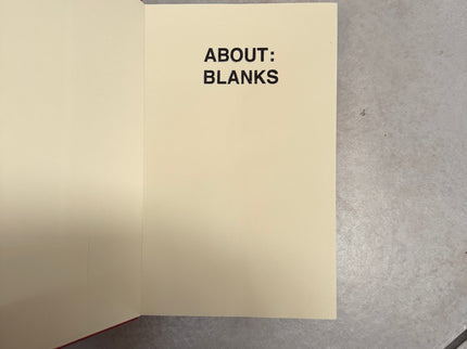 About Blanks - Original Notebook