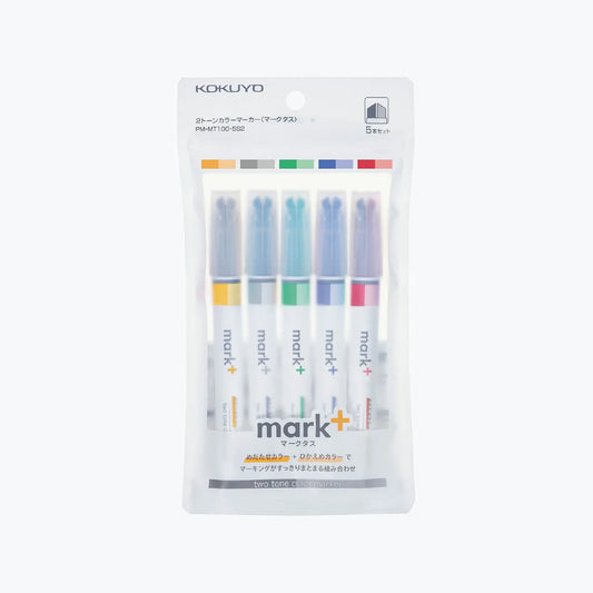 Mark+ Resaltadores Doble Tono - Set de 5 (nuevos colores)