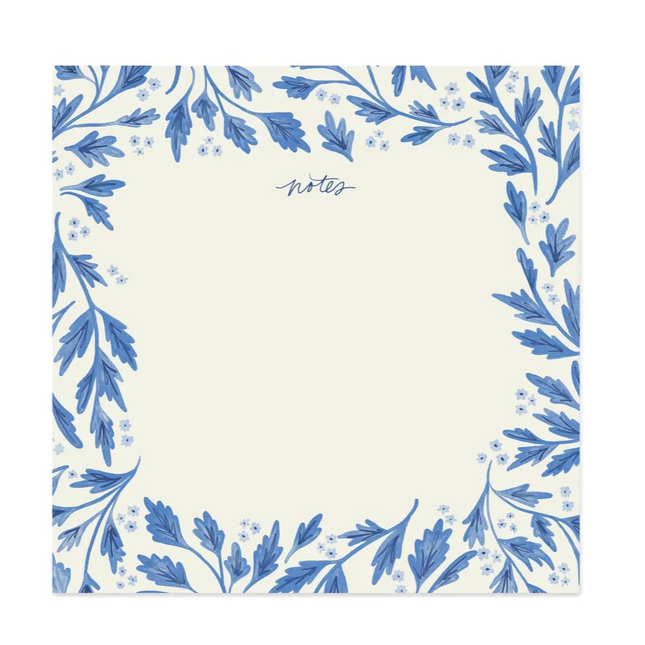 Block Notepad - Blue Vines