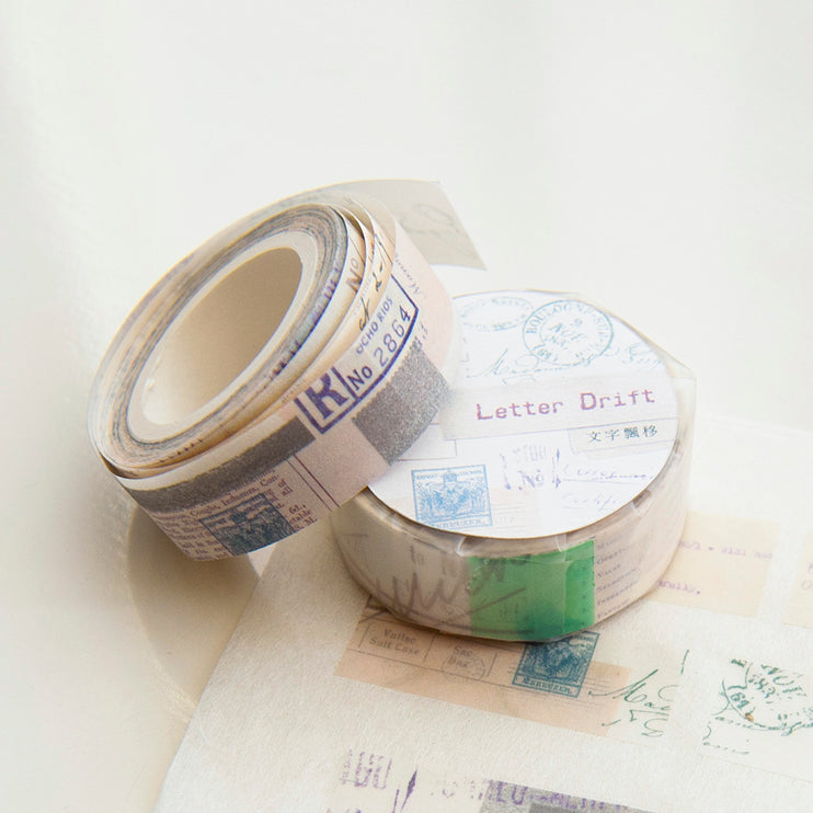 MU - Shape Tape Tear Washi - Letter Drift