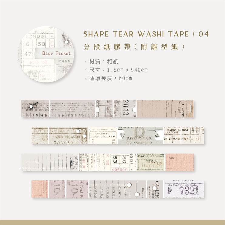 MU - Shape Tape Tear Washi - Letter Blur