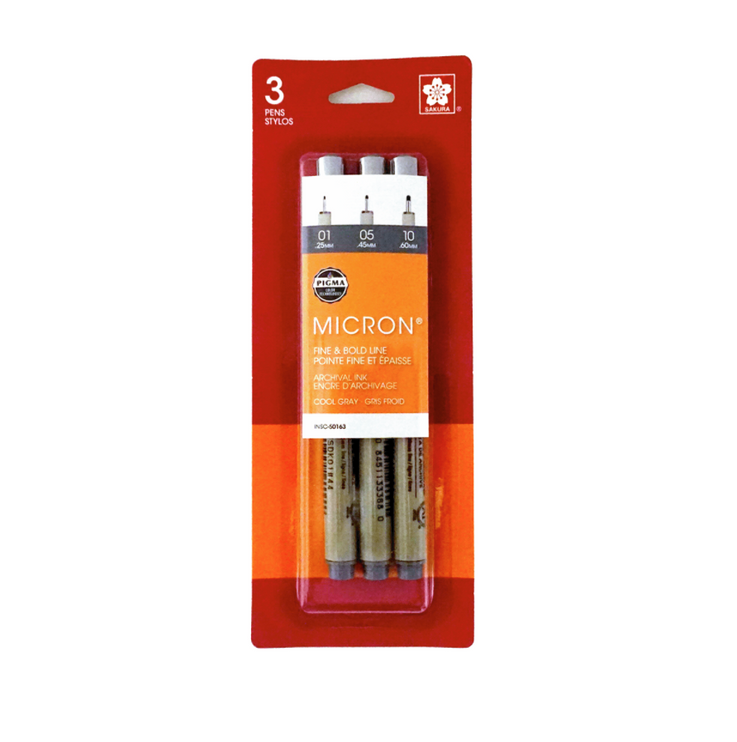 Pigma Micron Cool Grey - Set de 3