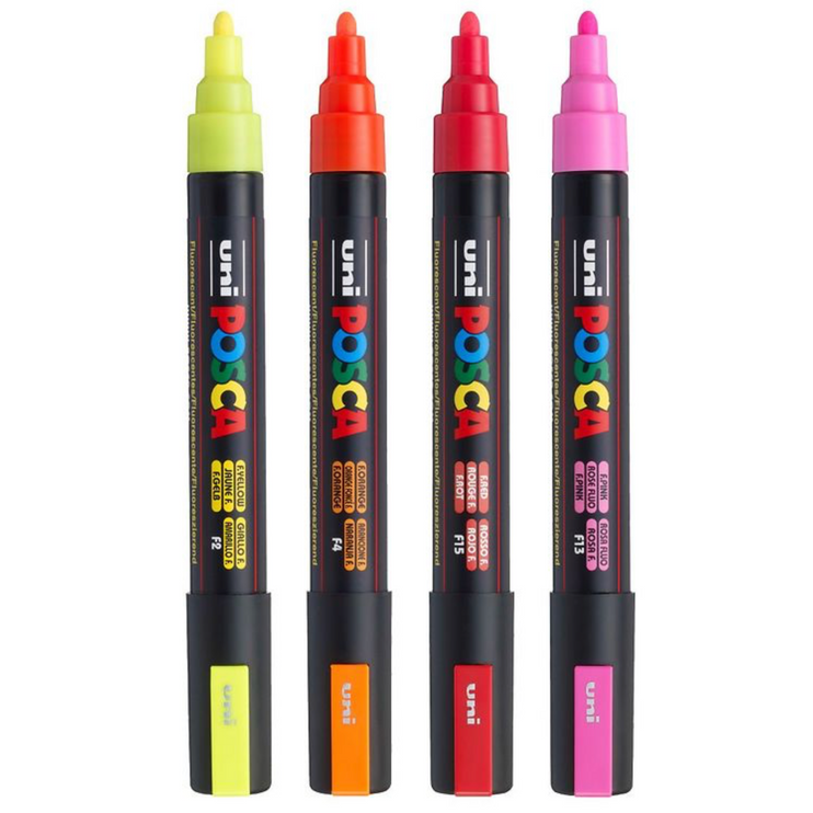 Set de 4 Posca  PC-5M - Neon