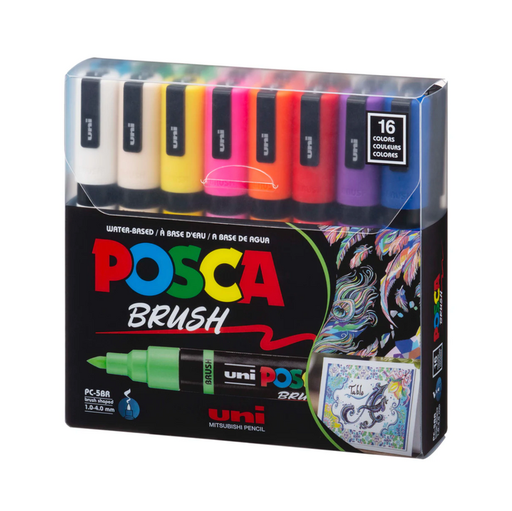 Posca PC5BR - Brush - Set 16