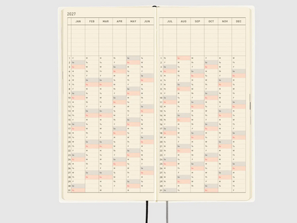 Hobonichi Techo Weeks 2027 - White Line - Black