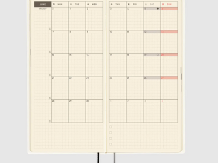 Hobonichi Techo Weeks 2027 - White Line - Black