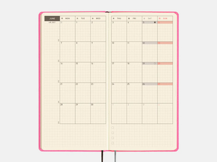 Hobonichi Techo Weeks 2027 - Colors - Pink Sapphire