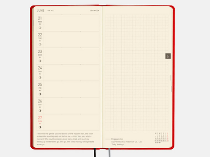 Hobonichi Techo Weeks 2027 - Colors - Poppy Red