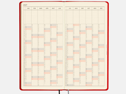 Hobonichi Techo Weeks 2027 - Colors - Poppy Red