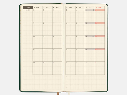 Hobonichi Techo Weeks 2027 - Leather - Forest Green