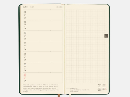 Hobonichi Techo Weeks 2027 - Leather - Forest Green