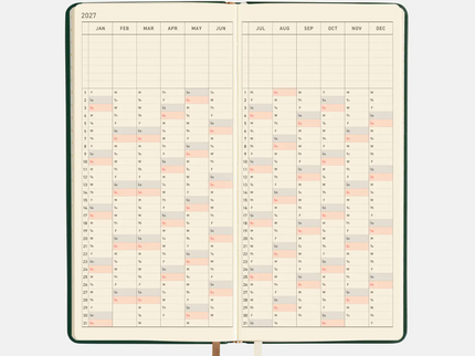Hobonichi Techo Weeks 2027 - Leather - Forest Green