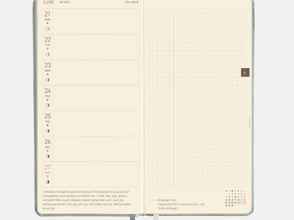 Hobonichi Techo Weeks 2027 - Leather - Noble Silver