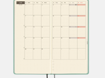 Hobonichi Techo Weeks 2027 - Paper Series - Frosty Jade