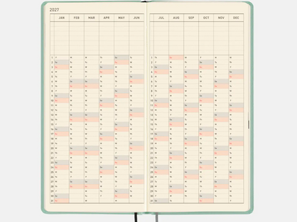 Hobonichi Techo Weeks 2027 - Paper Series - Frosty Jade